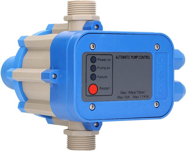 Koogeelife Wasserpumpen-Druckschalter Einstellbarer Regler 1,5 bar bis 3,0 bar Blau Grau - Bild 1