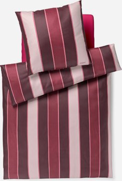 Bettwäsche JOOP! STRIPES aus Baumwolle in Rot mit Reißverschluss - Bild 1
