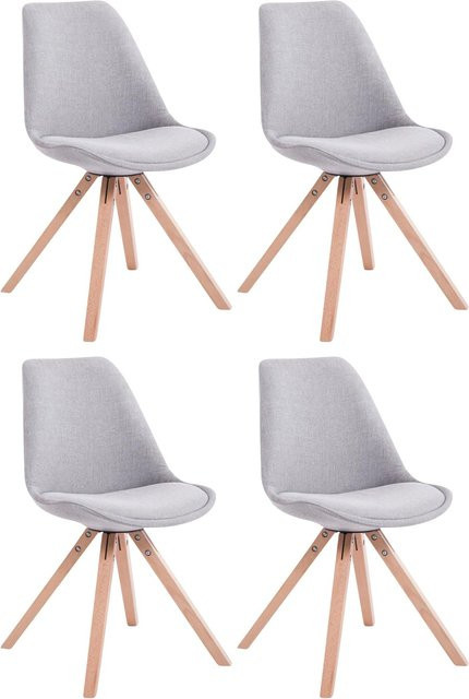 4er Set DELUKE Besucherstühle SYDNEY in Grau aus Stoff, B/T/H: 48 x 56 x 84 cm - Bild 1