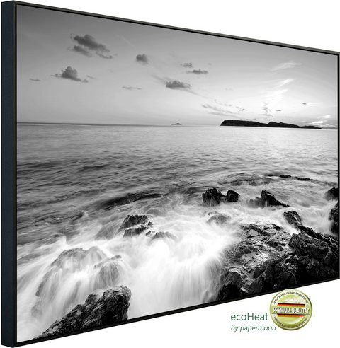 papermoon EcoHeat Infrarotheizung Meer Schwarz Weiss Matt-Effekt mit App-Steuerung und WLAN - Bild 1