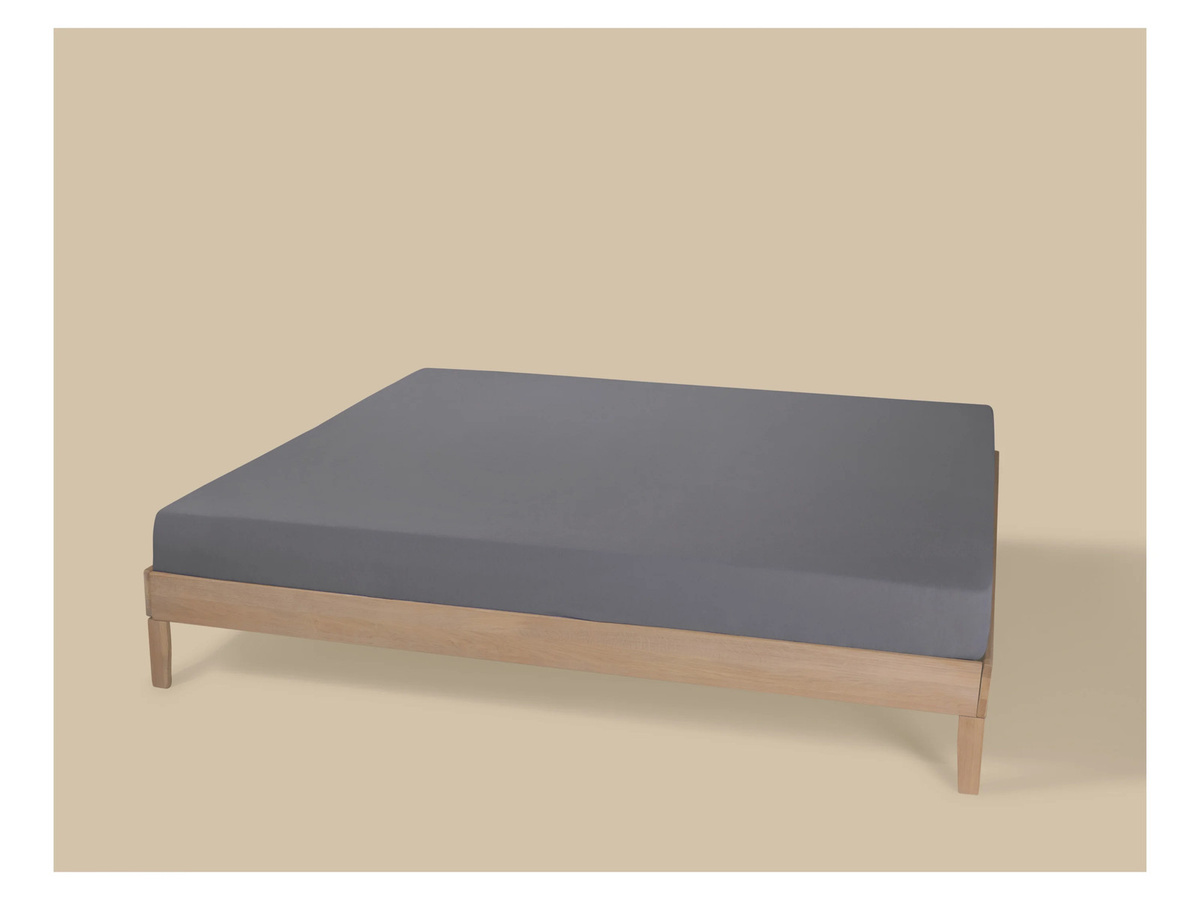 LIVARNO Jersey-Spannbettlaken aus Baumwolle, Grau, B/T: 180 x 200 cm, 200 x 200 cm - Bild 2