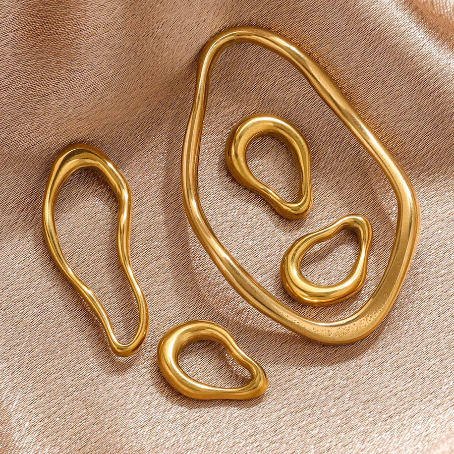 Aiovlo Ohrringe Anschlüsse, Edelstahl, Twisted Lünette, Unisex - Bild 2