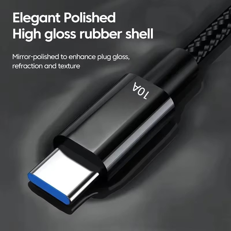 USB-C Schnellladekabel 120W mit Datenübertragung in Schwarz - Bild 4