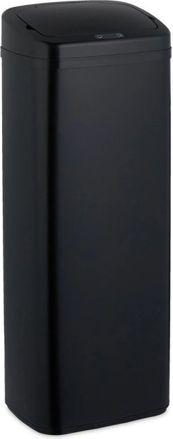 Relaxdays Mülleimer aus Stahl mit Sensor in Schwarz, Volumen: 50 l, B/T/H: 84 x 33 x 25 cm - Bild 1
