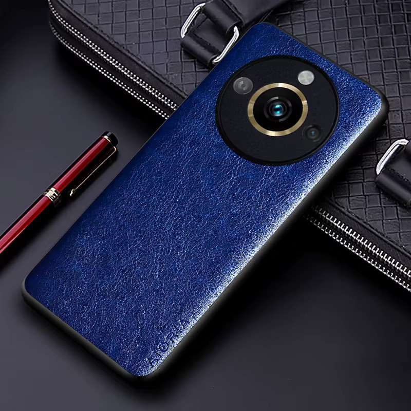 Luxuriöse Business Handyhülle aus PU-Leder und TPU/PC für Realme 11, 10, 9 Pro Plus, 11x und 9i in Rot - Bild 2