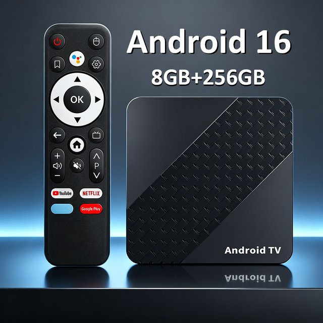YOZHIXU X10 Smart TV Box mit Android 16, 8K Media Streamer, 256GB Speicher, WiFi6 und Bluetooth 5.4 in Schwarz - Bild 1