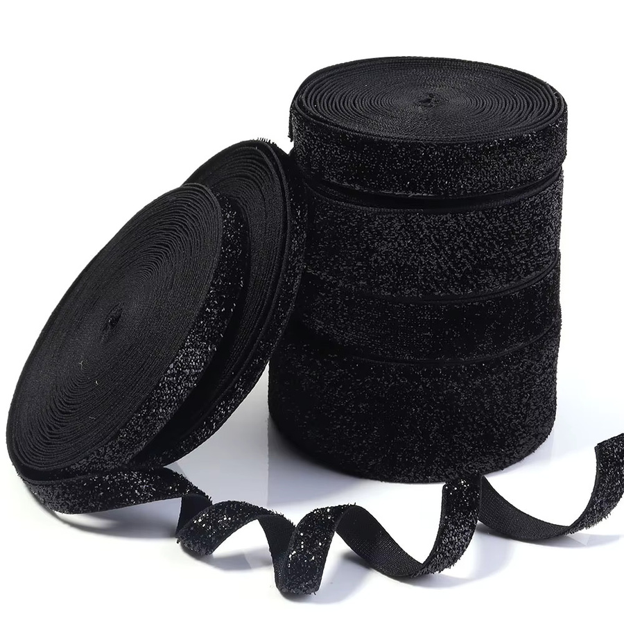 Glitzerndes Samtband in Schwarz für Schmuckherstellung und DIY-Partydekoration - Bild 6