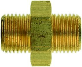 Schneider Electric Doppelnippel DN-MS-G1/2a x G1a aus Messing in Gold - Bild 1
