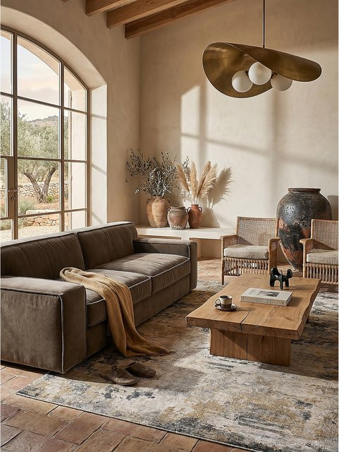 Abstrakt Teppich Kadima Design von HURST in Gelb-Natur, B/T: 152 x 230 cm - Bild 1