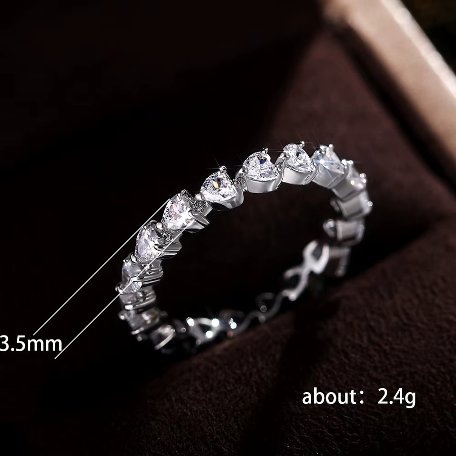 Huitan Fancy Herzringe, Silber, Zirkonia, Damen - Bild 5