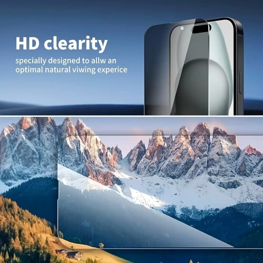 6-in-1 Anti Spy Schutzset aus gehärtetem Glas für iPhone 17 16 15 14 Pro Max 16e 17 Air sowie iPhone 13 12 11 Pro 15 14 16 Plus inklusive Kamera Objektiv Schutz - Bild 5