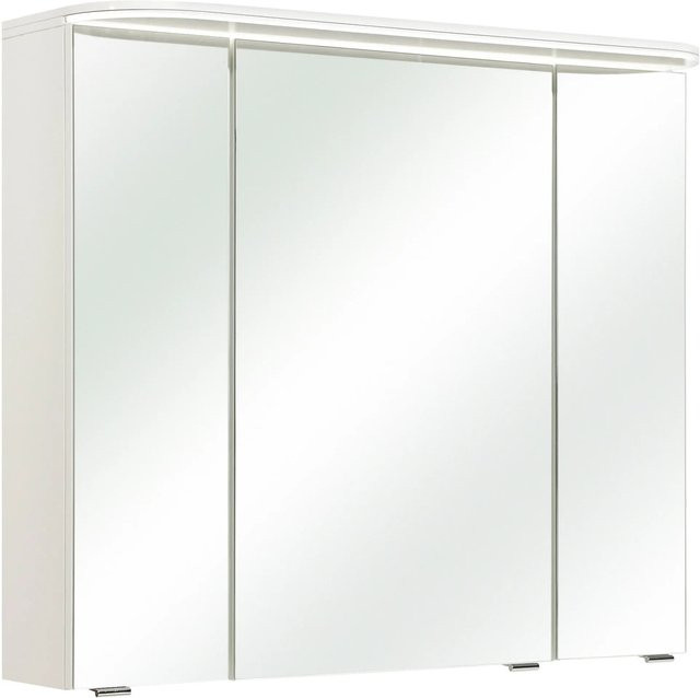 Pelipal Spiegelschrank Quantum 05 in Weiß Hochglanz mit Soft-Close-Türen und internen Regalen, Breite: 85,2 cm - Bild 1