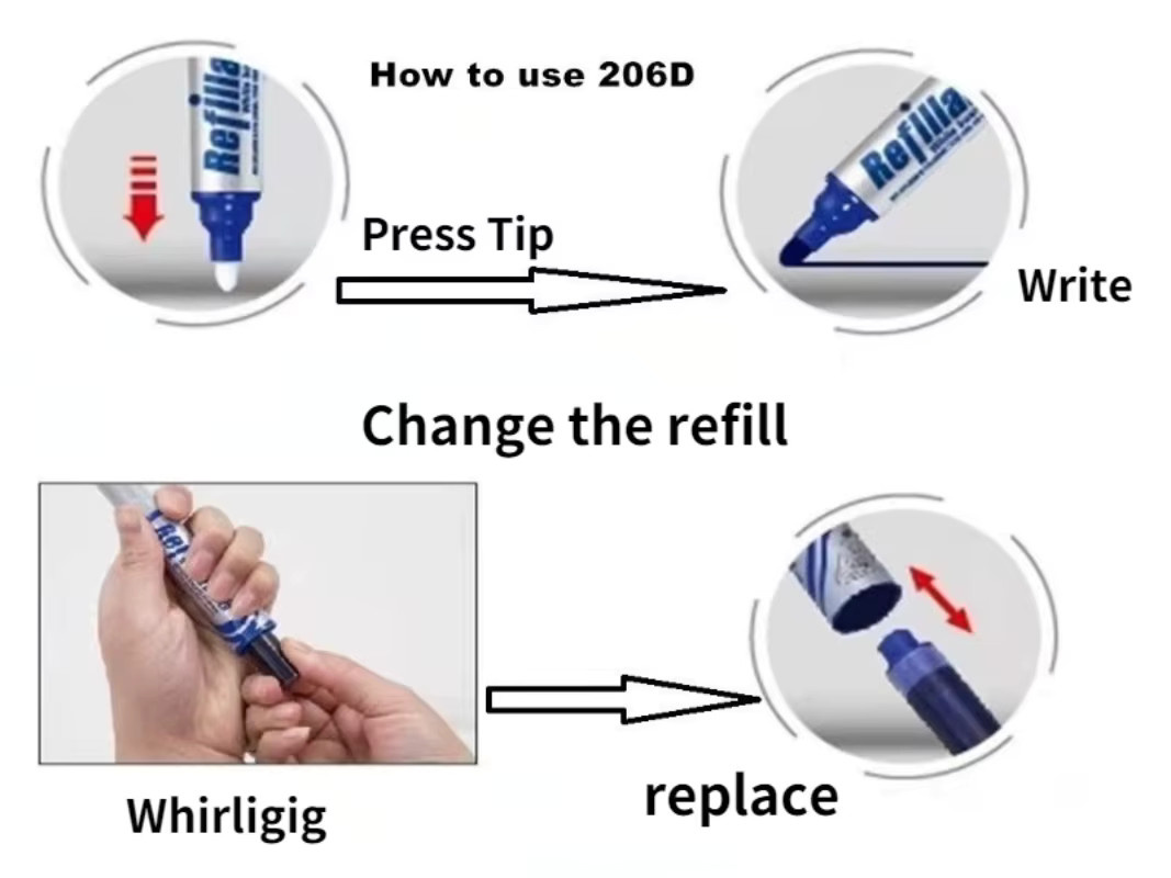 Gxin G-206D Whiteboard Marker Set mit Faserspitze, 10 Stück, Grün, löschbar und mit austauschbarer Tinte auf Wasserbasis - Bild 3