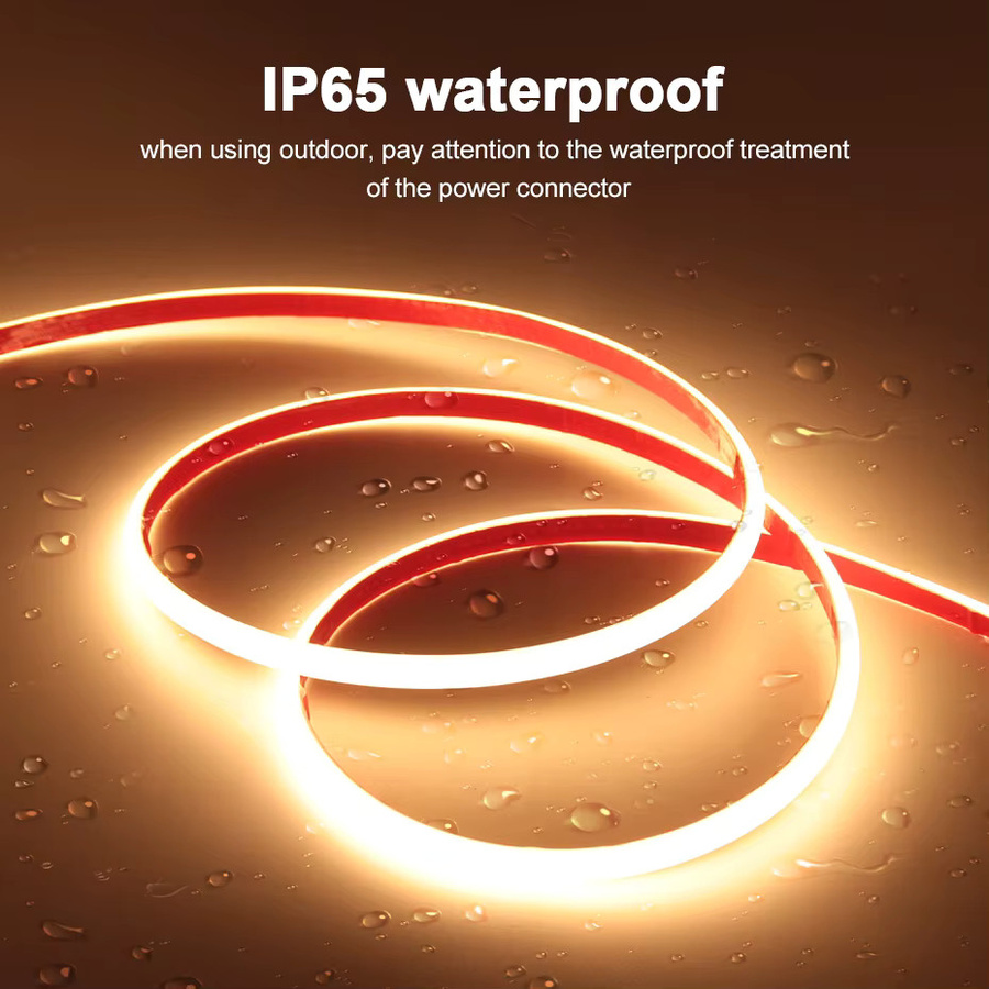 FastDeng COB-LED-Streifen IP65 wasserdicht, weiß, 220 V mit Netzteil und Schalter für den Garten - Bild 5