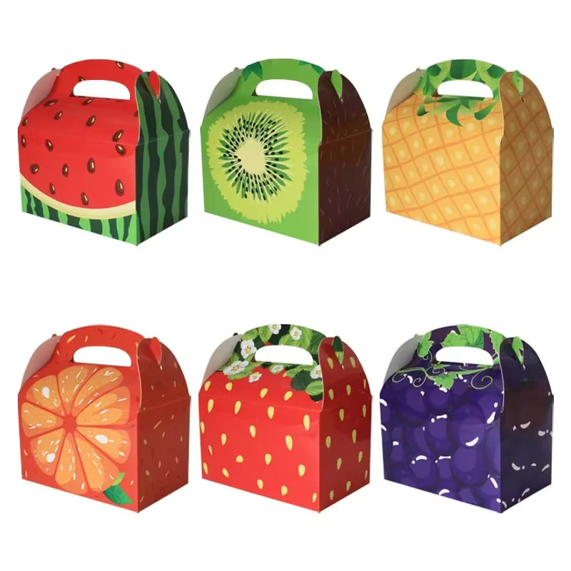 Sommer-Partygeschenkboxen mit Obst-Motiv aus Papier in Mehrfarbig für Geburtstage und Babypartys - Bild 6
