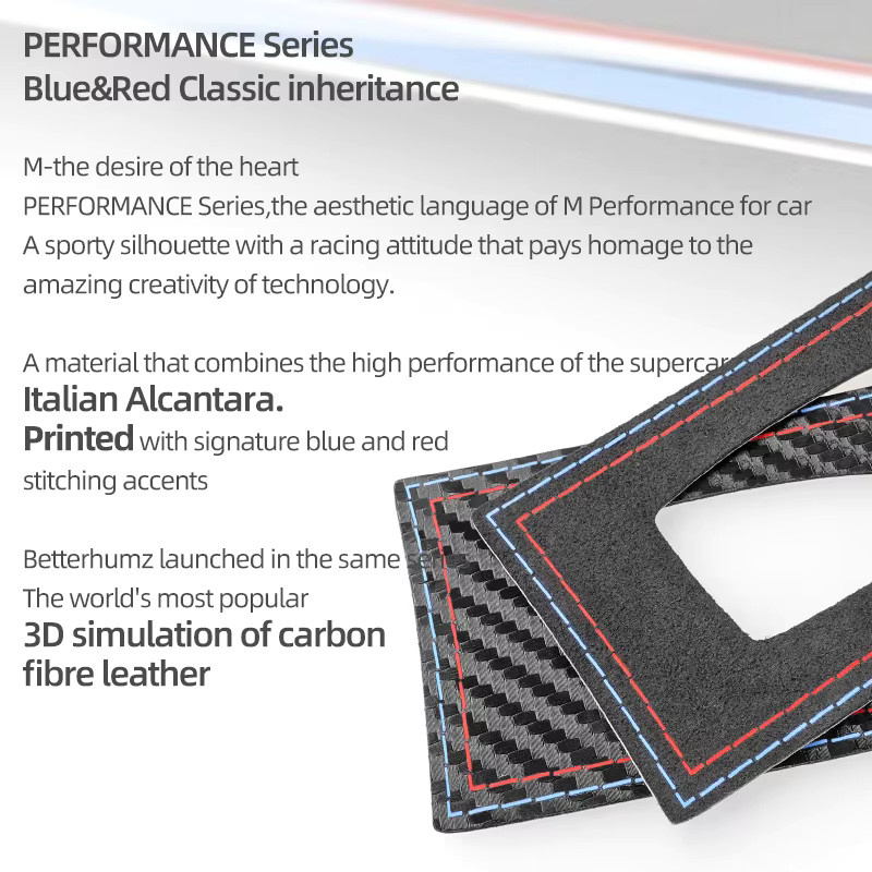 BetterHumz Zündschloss Schlüsselloch Verkleidung Aufkleber aus Alcantara und Carbon-Faser für BMW E90 E92 E93 3er-Serie in Schwarz - Bild 2