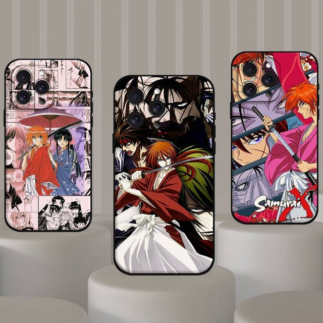 Matte Silikon Handyhülle im Anime Rurouni Kenshin Design für iPhone Modelle, Mehrfarbig - Bild 1