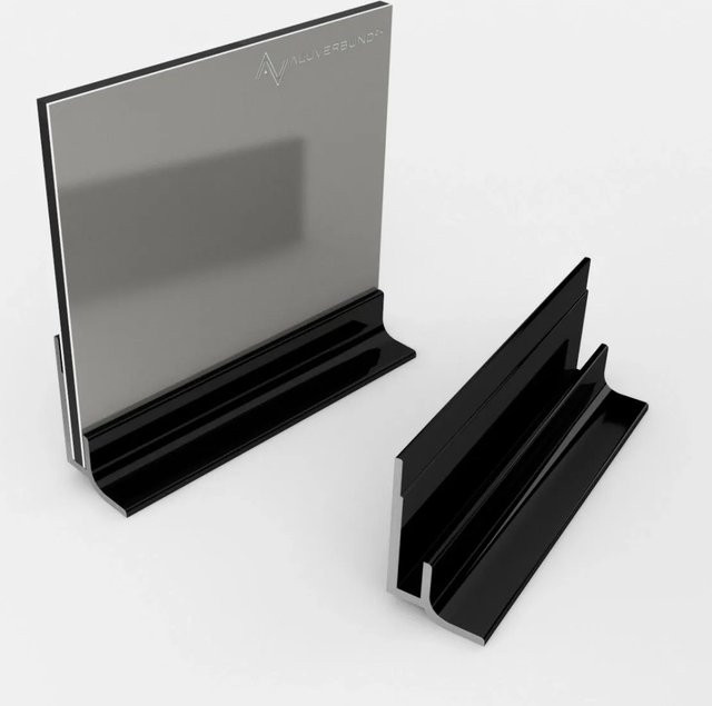 Aluverbund24 Sockelprofil für Alu-Verbundplatten aus Aluminium in Schwarz RAL9005, Länge: 100 cm - Bild 1