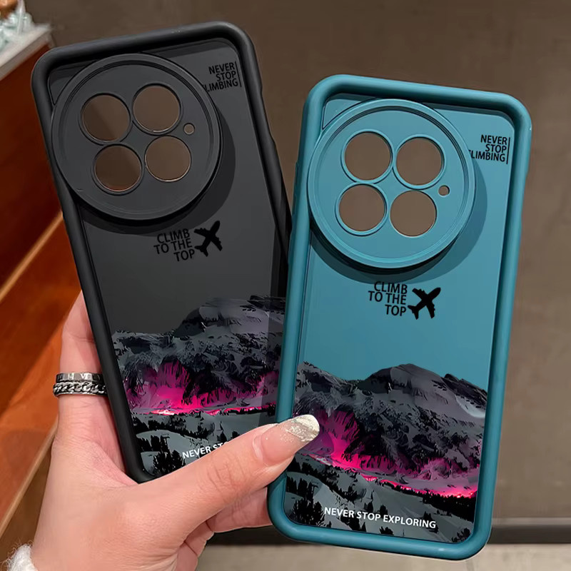 Stoßfeste TPU Silikon Handyhülle mit Flugzeug und Schnee Motiv für OnePlus 13 12 11R 13R 12R 5G und OnePlus Ace 5 3 2 in Beige und Weiß - Bild 4