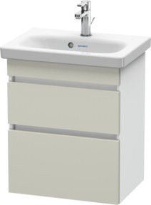 Duravit Waschtischunterschrank DuraStyle, Farbe: Taupe/Weiß, wandhängend, 2 Schubladen, B: 50 cm, T: 36,8 cm, H: 61 cm - Bild 1