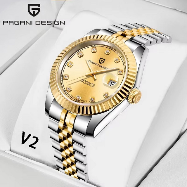 PAGANI DESIGN Armbanduhr Automatik, Edelstahl, Bicolor, Gold, Herren - Bild 1