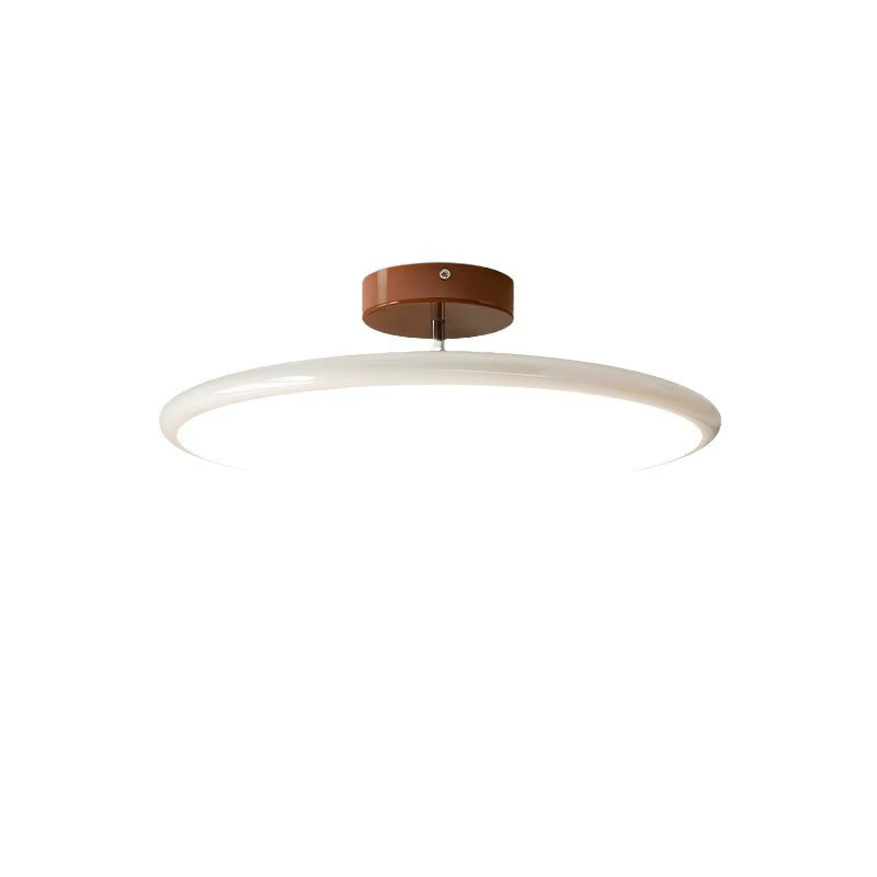 Claeted Nordic LED Deckenleuchte in Weiß und Braun, dimmbare runde Deckenlampe im skandinavischen Design für Schlafzimmer, Wohnzimmer und Home Office - Bild 2
