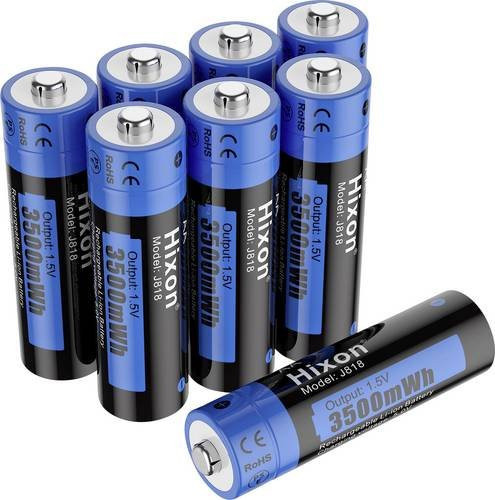 Hixon J818 Mignon AA Akku Li-Ion 1.5V 2350 mAh Blau 8er Packung - Bild 1