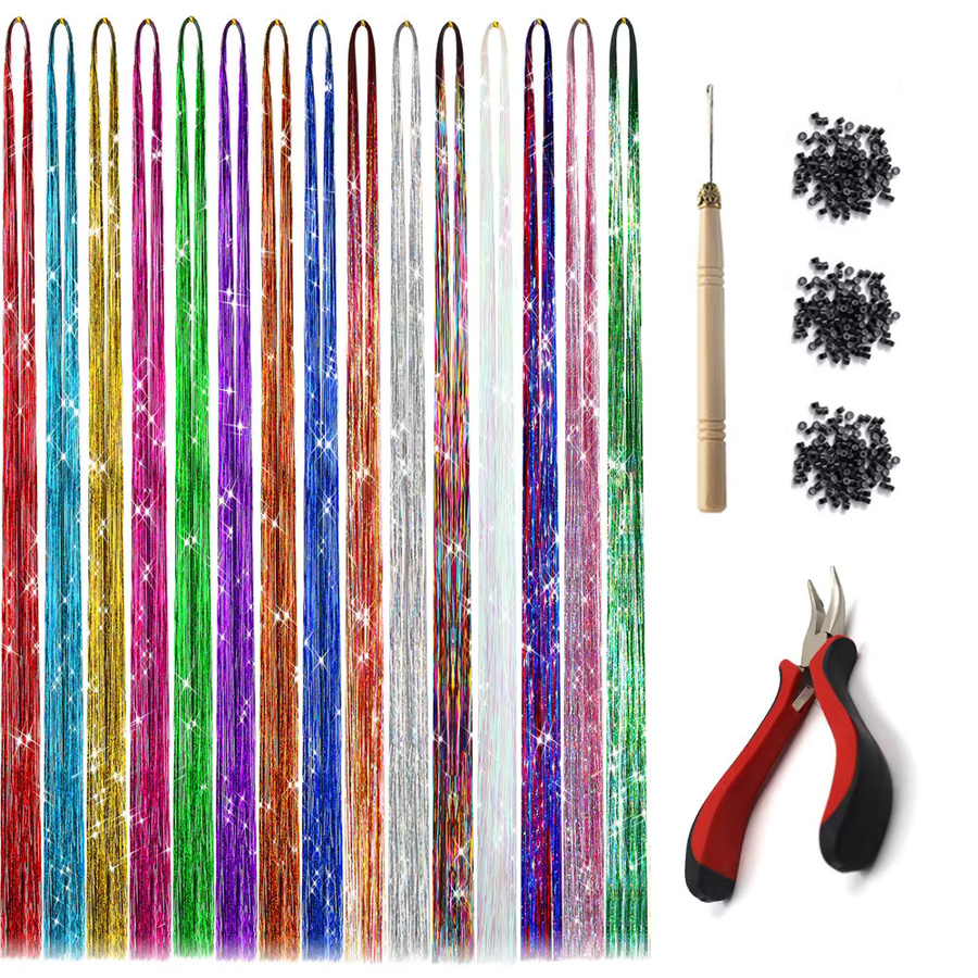 Haarschmuck Lametta, mehrfarbig, 36 Zoll - Bild 2