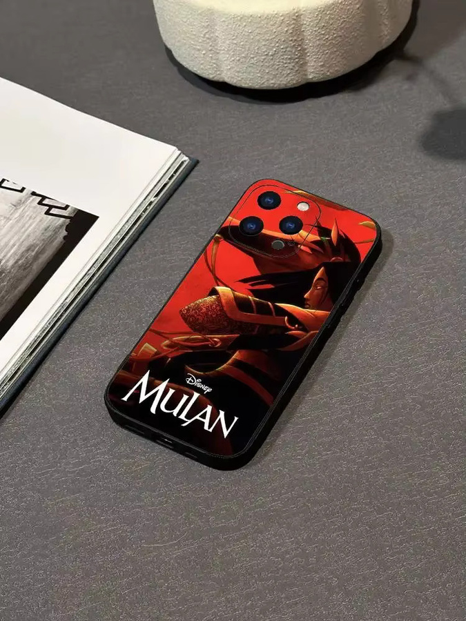 Mesuca Disney Prinzessin Mulan Handyhülle für iPhone 15 14 13 12 11 Pro Max und weitere Modelle, Schwarz/Mehrfarbig - Bild 6