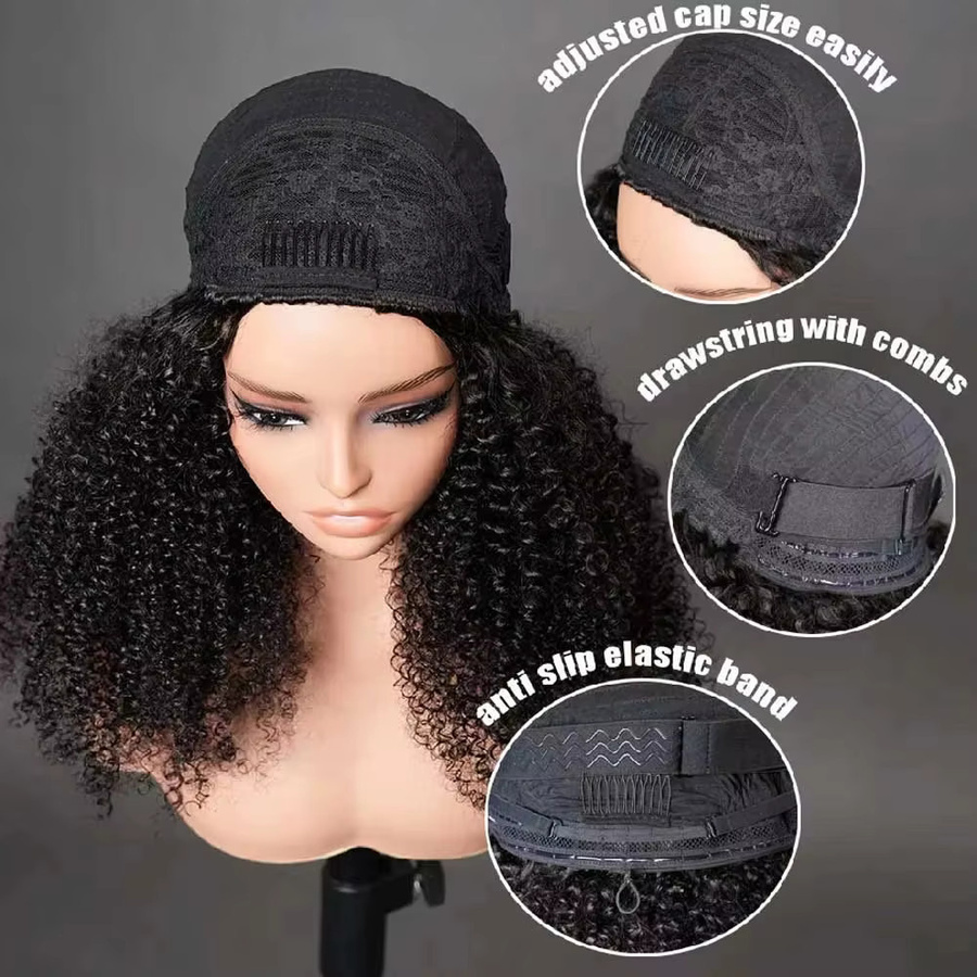 Dula A Hair Halbe Perücke Afro Kinky Curly Echthaar, 250 Dichte - Bild 3