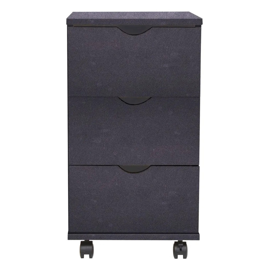 vidaXL Schubladenelement Schwarz mit Rollen für Büro und Wohnräume B: 33 cm, T: 45 cm, H: 60 cm - Bild 2