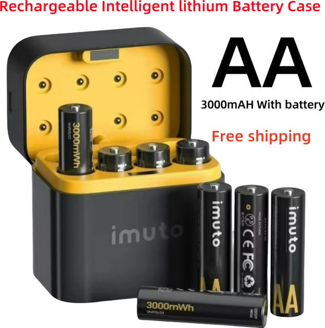 Imuto 8-Slot Schnellladegerät für 1,5 V Lithium AA-Akkus mit unabhängigen Ladeschächten - Bild 1