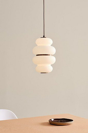 Jotex NAJAC LED Deckenlampe in Weiß und Braun aus Glas und Metall - Bild 1