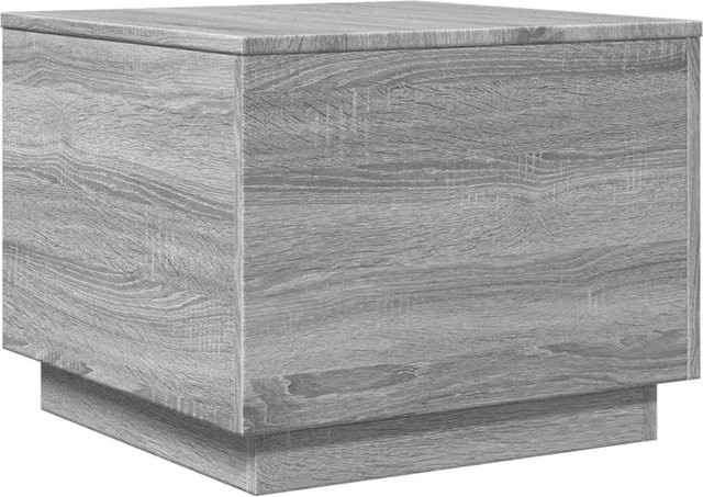 vidaXL Couchtisch mit LED-Leuchten in Grau Sonoma, modern und quadratisch, B/T/H: 50 x 50 x 40 cm - Bild 1