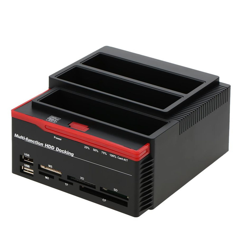 TOMTOP JMS USB 3.0 zu 2 SATA Externe HDD Festplatten Dockingstation für 2,5 und 3,5 Zoll in Schwarz - Bild 2