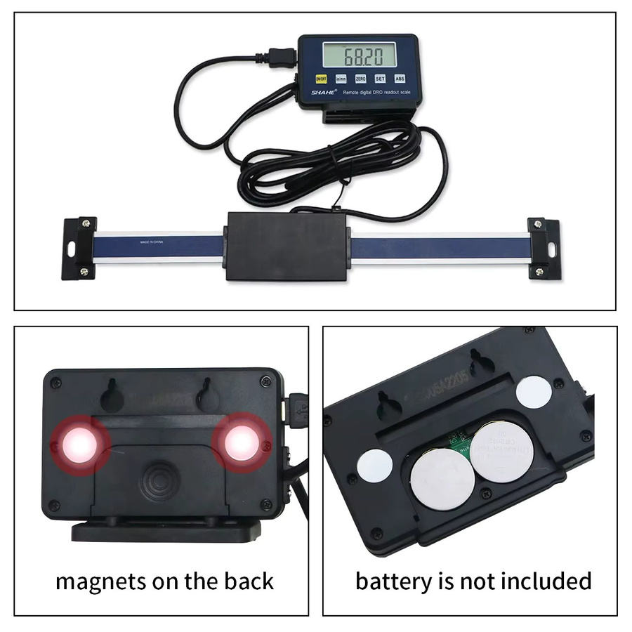 SHAHE Digitale Anzeige mit magnetischer DRO und externem Display, Lineare Skala, Schwarz - Bild 3