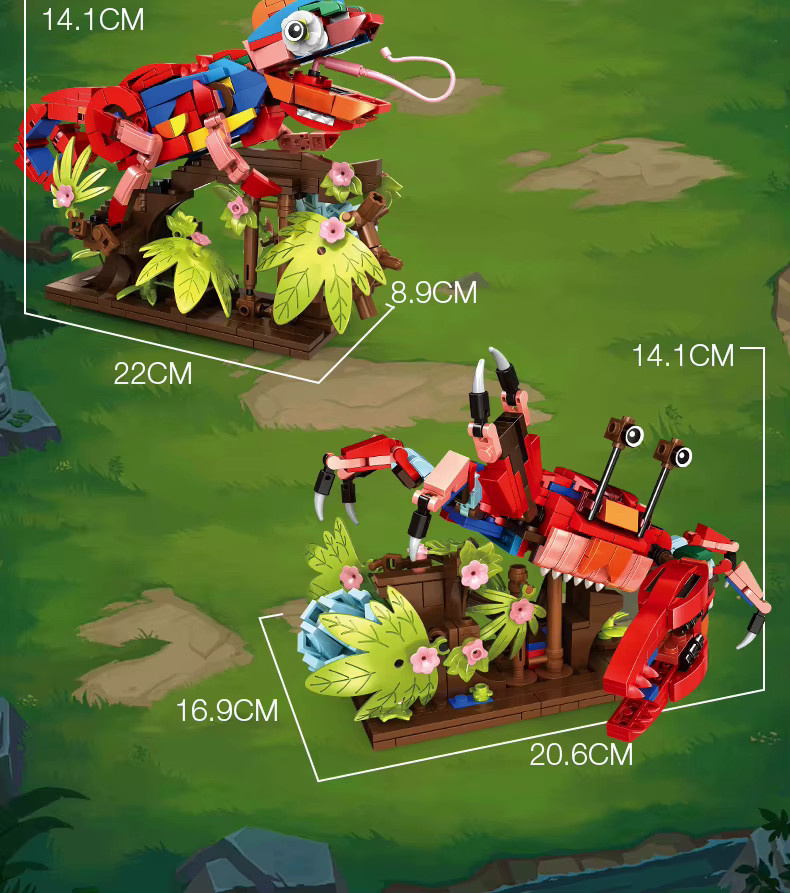 BEAST KINGDOM 3-in-1 Papageien-Bauspielzeug-Set, Tiere - Bild 2