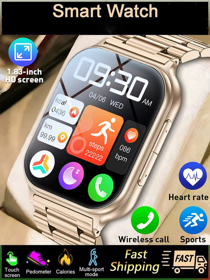 LIGE Smartwatch, Edelstahl, Schwarz, Unisex - Bild 7