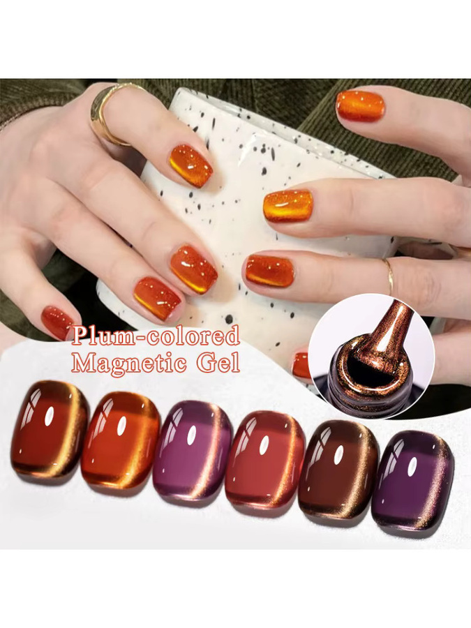 MEET ACROSS Gel-Nagellack, Pflaumenfarben, schimmernd - Bild 7