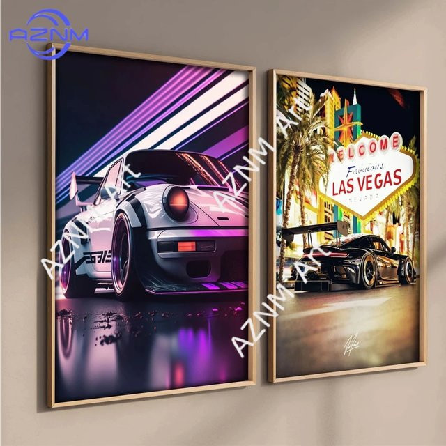 Rastar 5D Diamantmalerei DIY Mosaik Set Nachtstadt Straße mit Luxusautos in Multicolour zur Wanddekoration - Bild 1