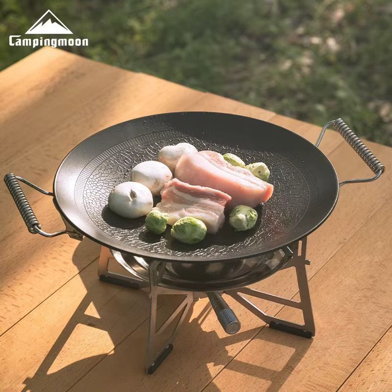 CAMPINGMOON GRW-27F Faltbare Grillplatte aus Stahl, dreischichtig und antihaftbeschichtet, Schwarz, B/T/H: 34,0 x 26,5 x 26,5 cm - Bild 2