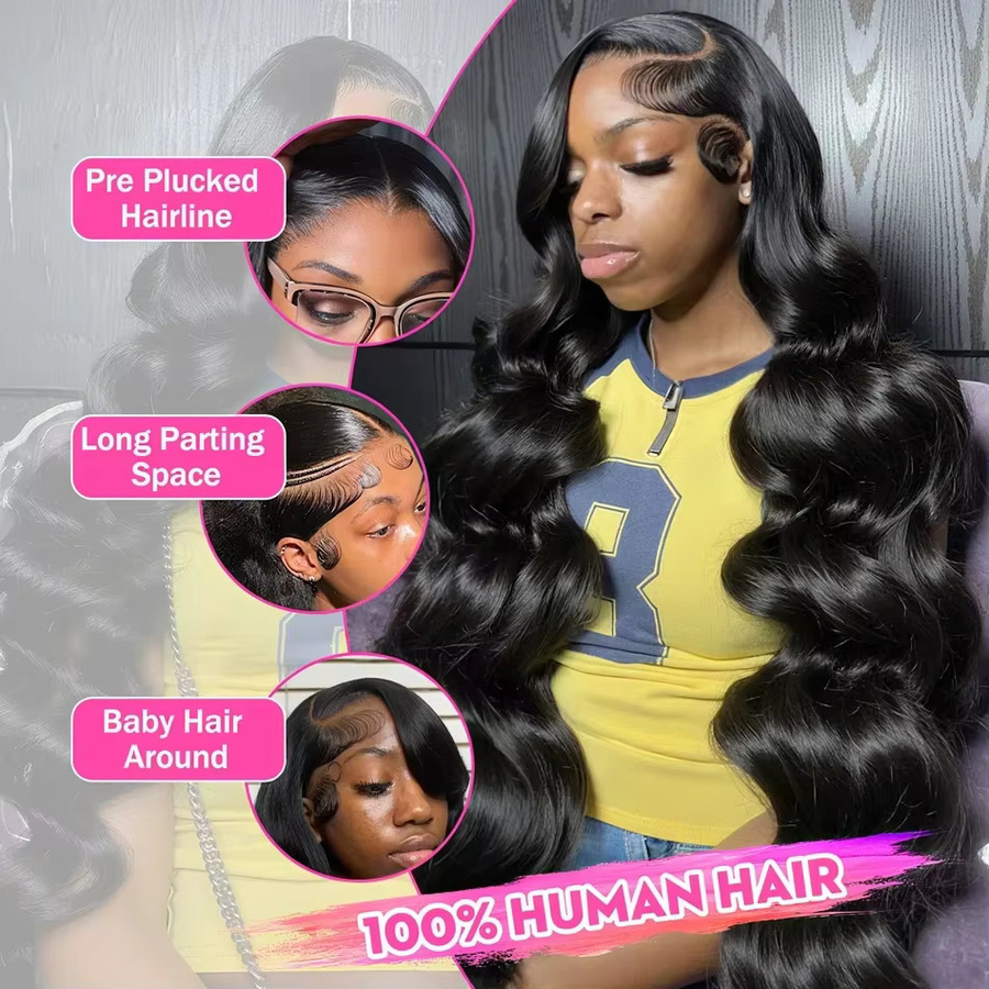 Happy Monday Lace Frontal Perücke Body Wave Echthaar, 30-32 Zoll, Damen - Bild 2