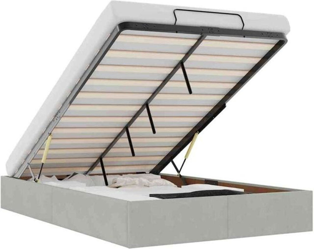 Vidaxl Ottoman Polsterbett aus Samt und Metall in Grau B/T/H: 120 x 200 x 23,5 cm ohne Matratze - Bild 1