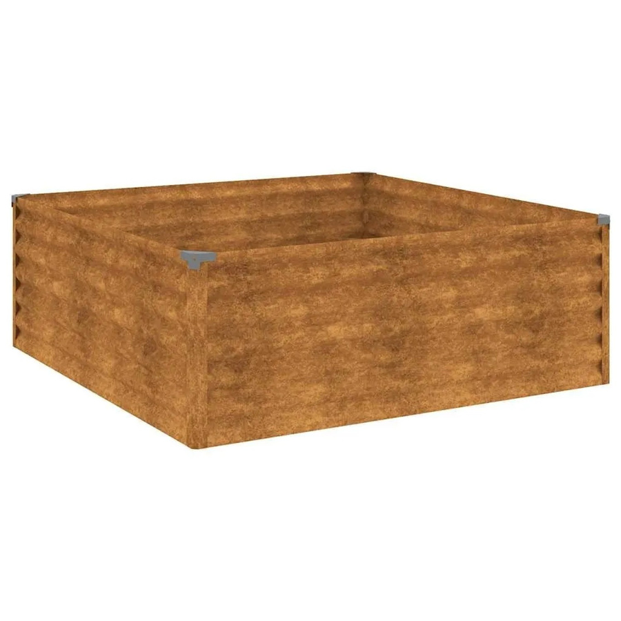 DELUKE Hochbeet AKSEL aus Cortenstahl in Braun-antik, unten offen, B/T/H: 100 x 100 x 36 cm - Bild 2