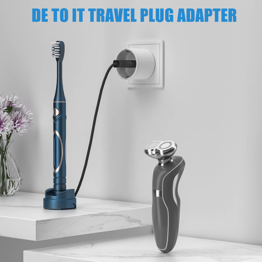 HITRENDS 3er Set EU zu IT Italien Reisestecker-Adapter in Weiß für 250 V Universal-Stecker-Konverter und AC-Ladegeräte - Bild 2