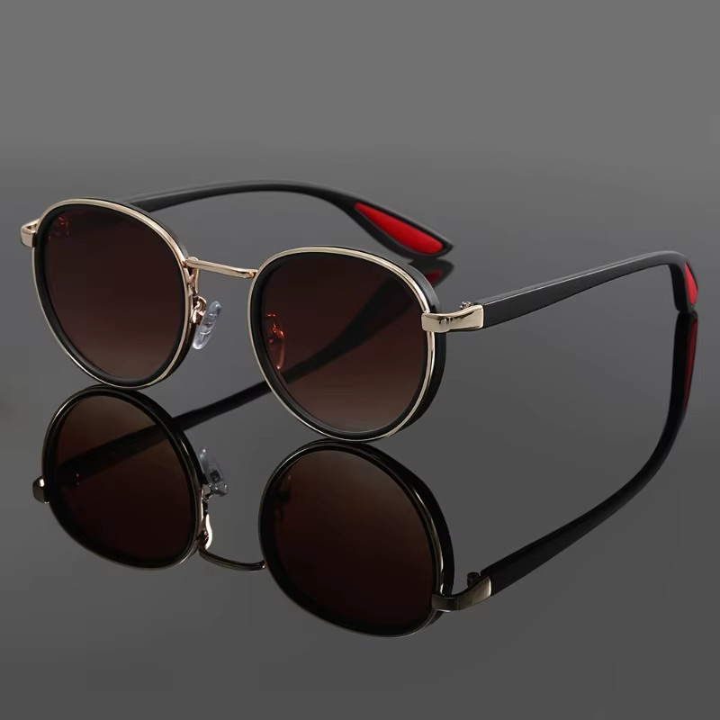 DIXSG Punk-Sonnenbrille, Unisex, Vollrand, Round, black - Bild 1