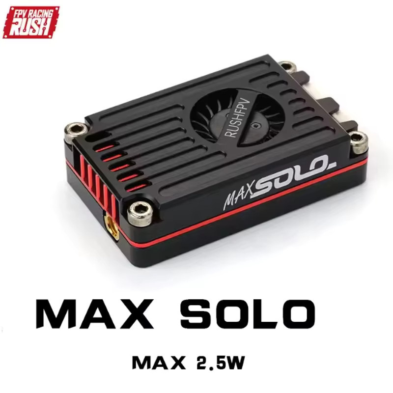 Rush Tank Max Solo VTX 2,5 W Hochleistungs-Videosender mit 48 Kanälen und CNC-Gehäuse in Schwarz für RC FPV Long Range Starrflügel - Bild 1