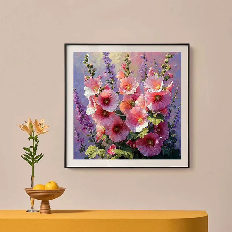 Huacan 5D-Diamantgemälde Blume zum Selbermachen, florale Diamant-Stickerei in Multicolour, rund - Bild 3