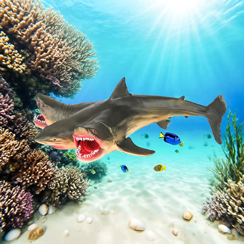 Oenux Savage Marine Sea Overlord, 3-köpfiger Hai Megalodon, Actionfigur - Bild 4