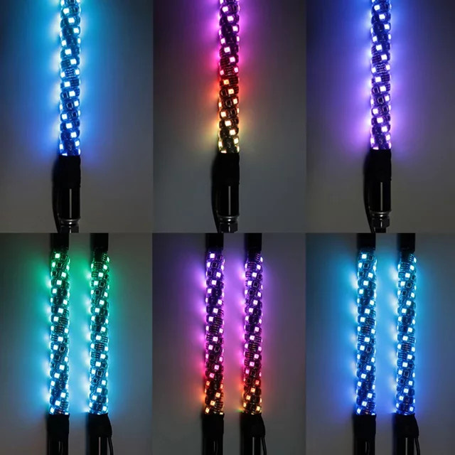 Bunte LED-Fahnenmastenlichter für UTV ATV Offroad-Truck und Sandbuggy mit Fernbedienung, 30 cm, Multicolor - Bild 1